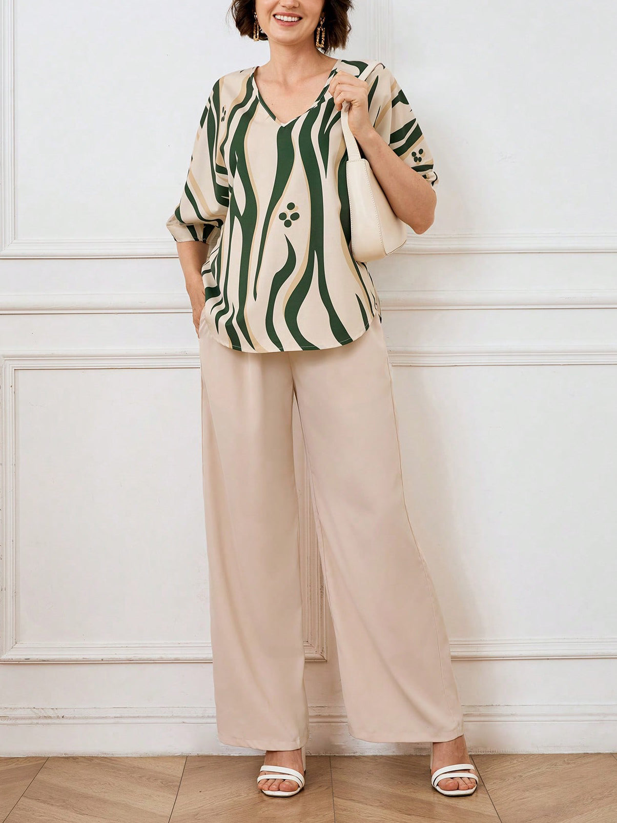 Casual V-Neck Two-Piece Set (3 Print Options)