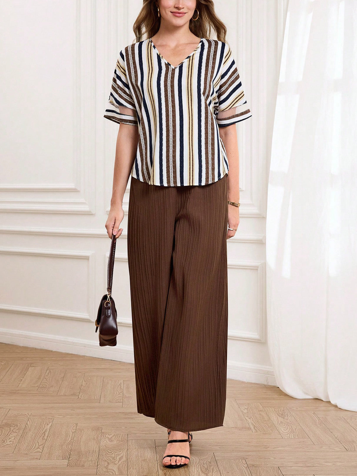 Casual V-Neck Two-Piece Set (3 Print Options)