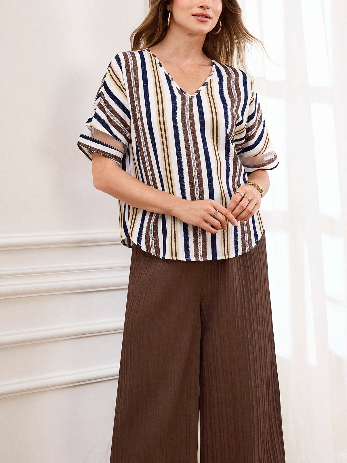 Casual V-Neck Two-Piece Set (3 Print Options)