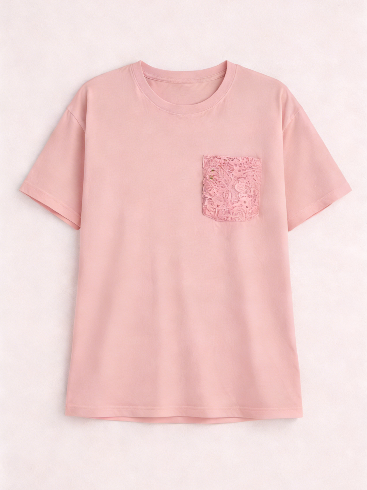 Women's Lace Pocket Versatile T-Shirt