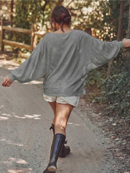 Women's Oversized Batwing Off Shoulder Tunic Tops
