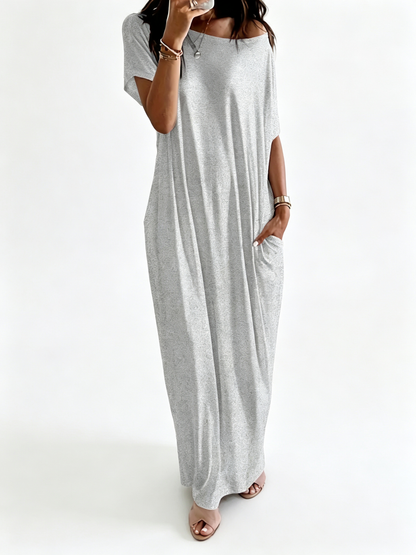 Women Batwing Sleeve Pocket Maxi Casual Loose Long Dress All Season Daily Outfit