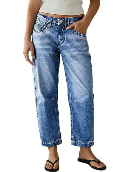 Women's Baggy Cropped Denim Jeans