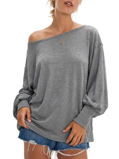 Women's Oversized Batwing Off Shoulder Tunic Tops