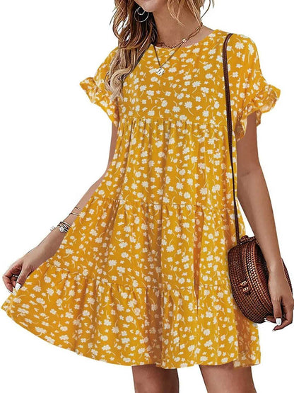⏰Hot Sale-Women's Spring & Summer Leopard Print Ruffle Dress