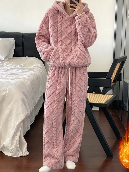 Winter Cozy Matching Hoodie & Pant Set
