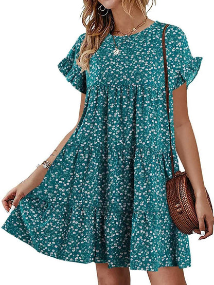 ⏰Hot Sale-Women's Spring & Summer Leopard Print Ruffle Dress