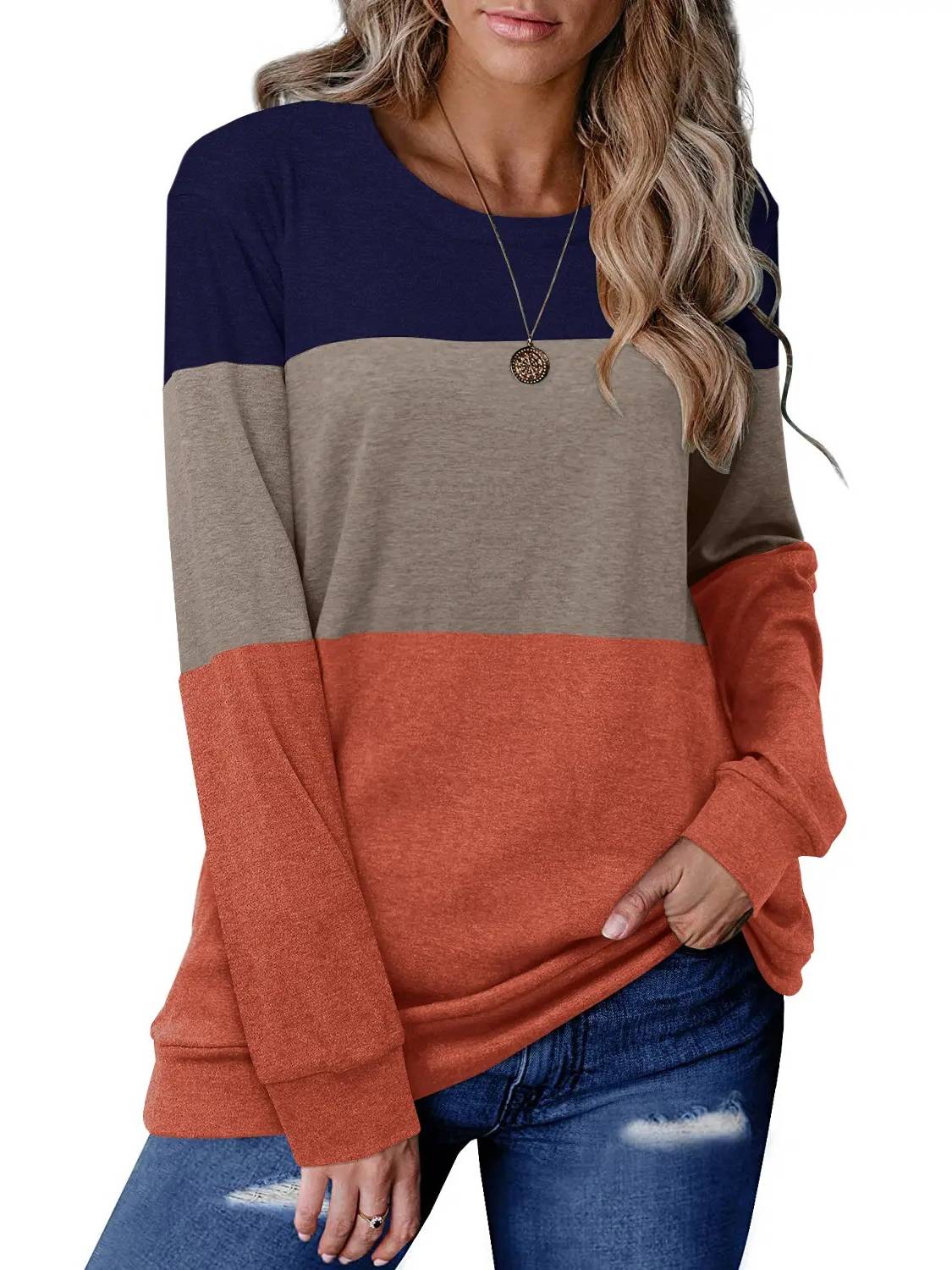 Women's Comfy Casual Loose-Fit Pocket Pullover T-Shirt