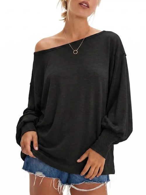 Women's Oversized Batwing Off Shoulder Tunic Tops