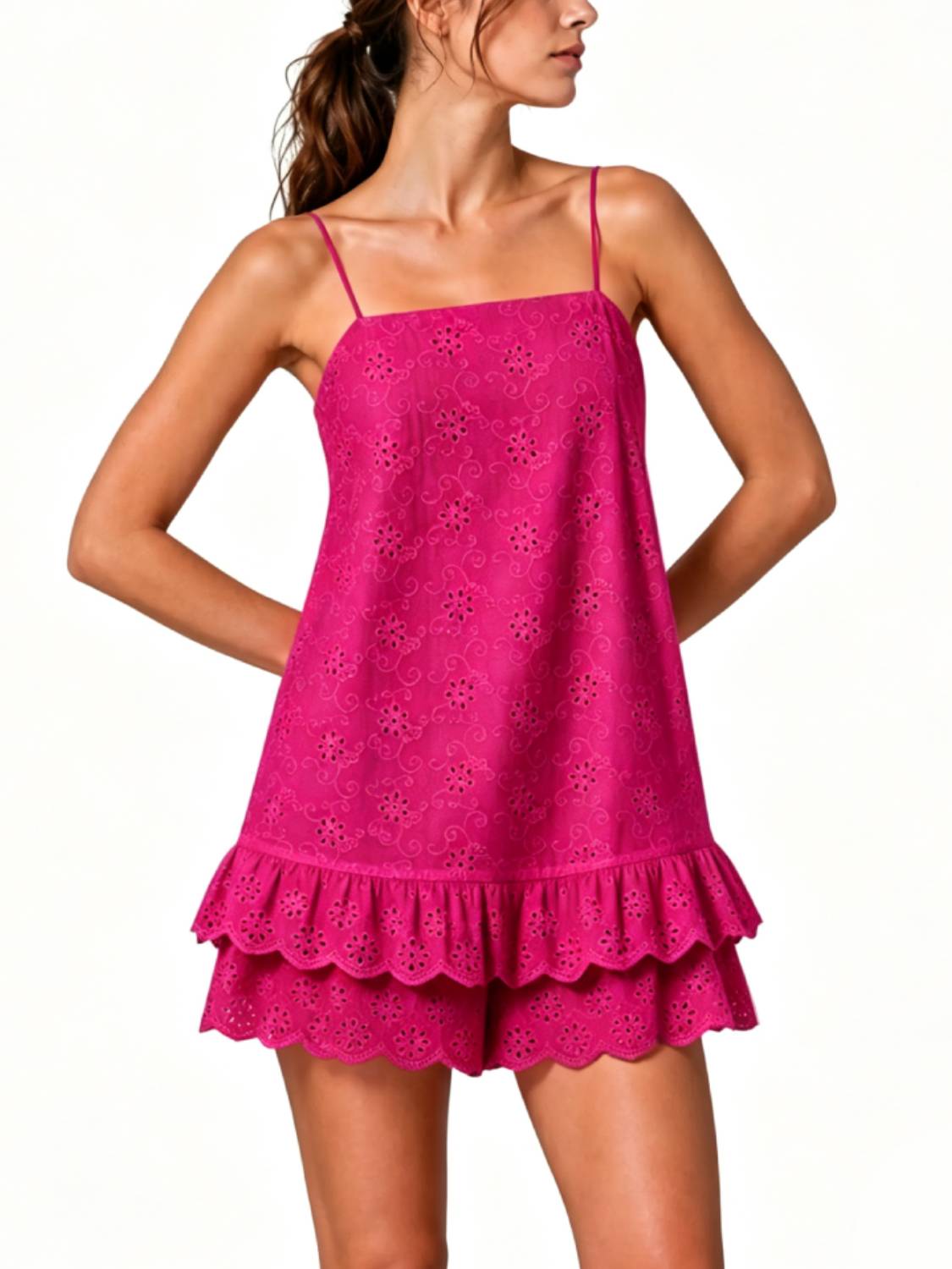 Women's Spaghetti Strap Fitted Bohemian Cotton Blend Overalls