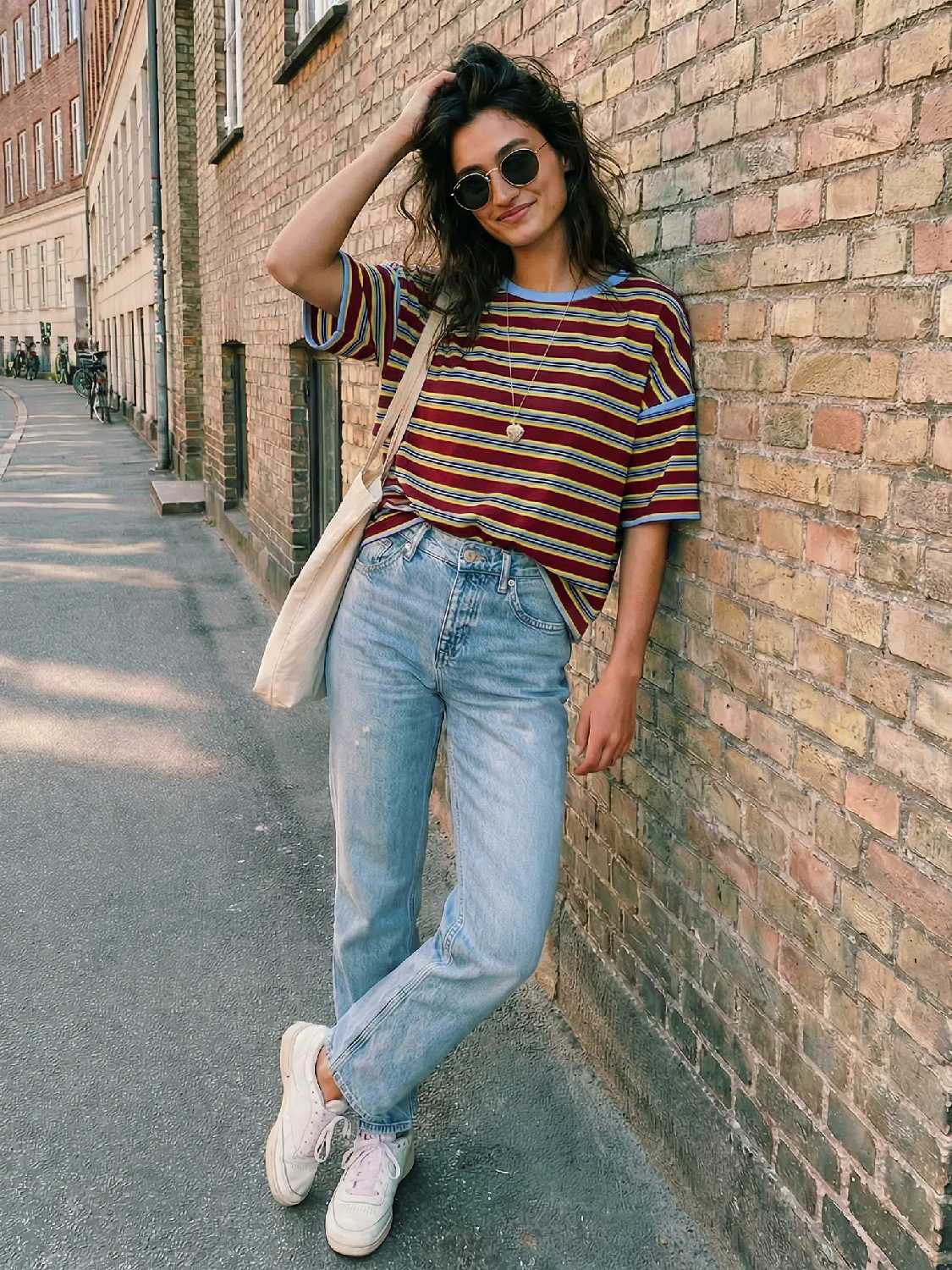 ⏰Hot Sale-Womens Oversized Striped T-Shirts Summer Casual Color