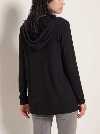 The Fall Long Sleeve Hooded Open Front Knit Cardigan