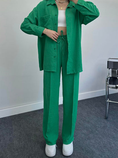2023 Fashion Linen Shirt Set