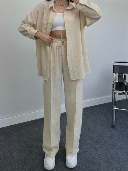 2023 Fashion Linen Shirt Set