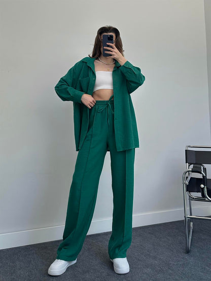 2023 Fashion Linen Shirt Set