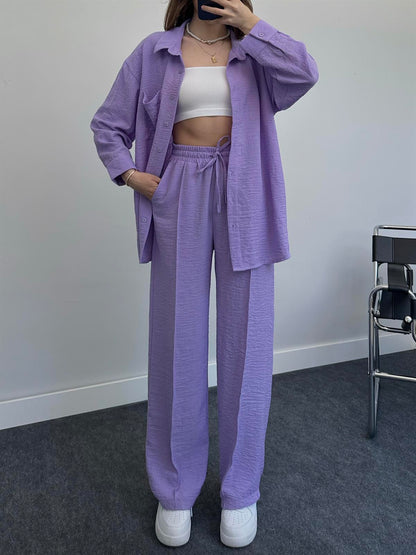 2023 Fashion Linen Shirt Set