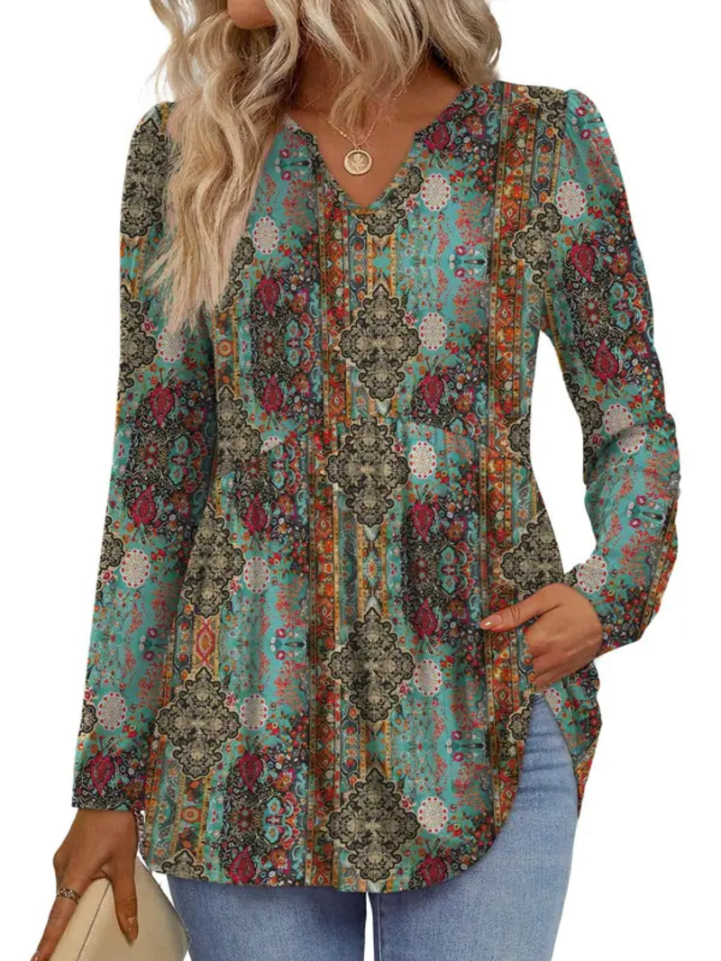 Women V Neck Babydoll Peplum Tunic Blouse