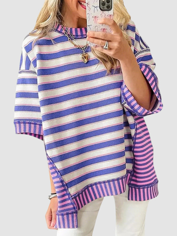 ✨Women's Mixed Stripes Oversized T-shirt