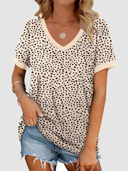 Womens T Shirts Short Sleeve V Neck Loose Casual Summer Tops