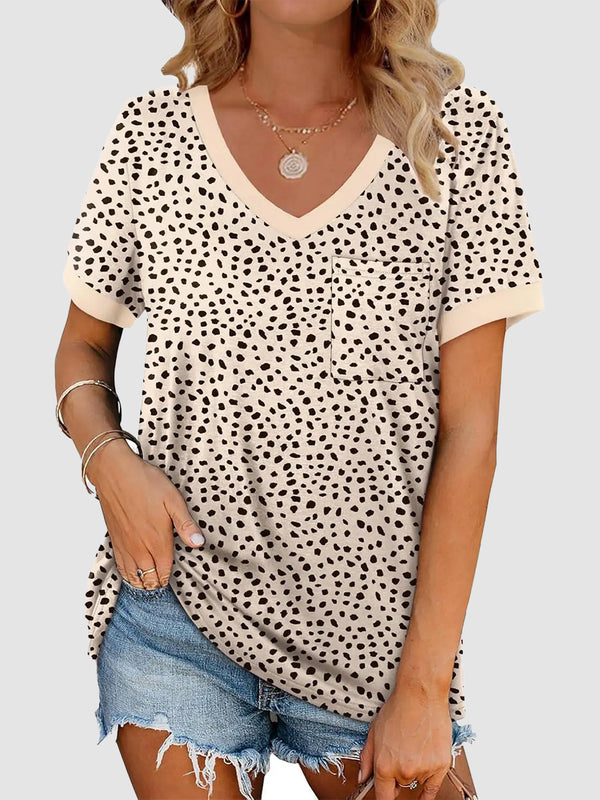 Womens T Shirts Short Sleeve V Neck Loose Casual Summer Tops