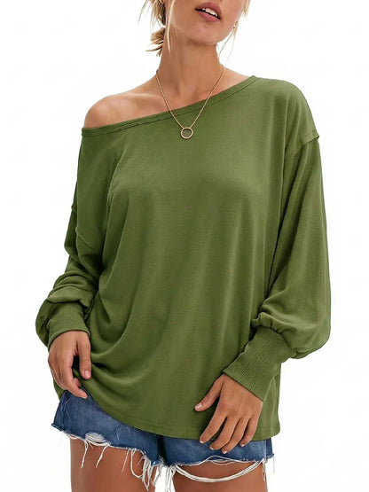 Women's Oversized Batwing Off Shoulder Tunic Tops