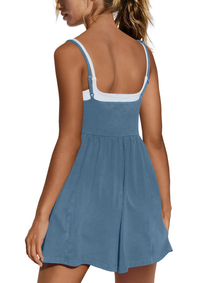 Limited time sale🔥Women's Summer Sleeveless Strappy Athletic Romper-with Pocket