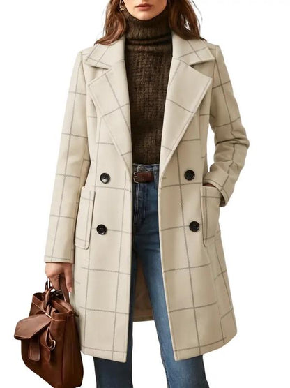Vintage Checker Loose Trench Coat