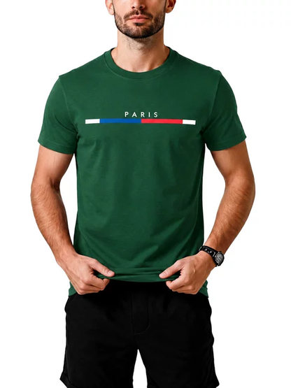 Men Graphic Print Athletic Fit Casual Short Sleeve T-Shirt