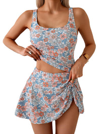 Orange Blue Floral