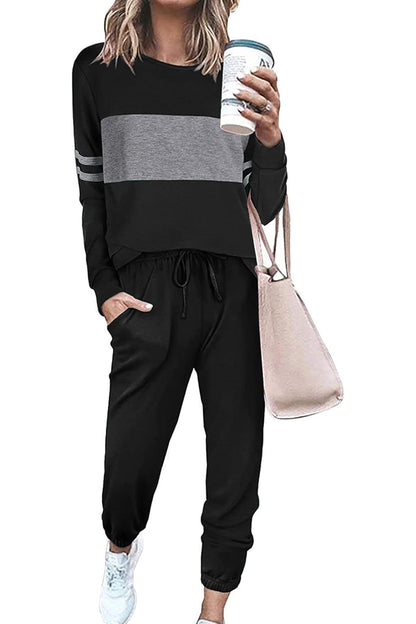 Casual Color Block 2-Piece Loungewear Set  ( Big Savings!!!)
