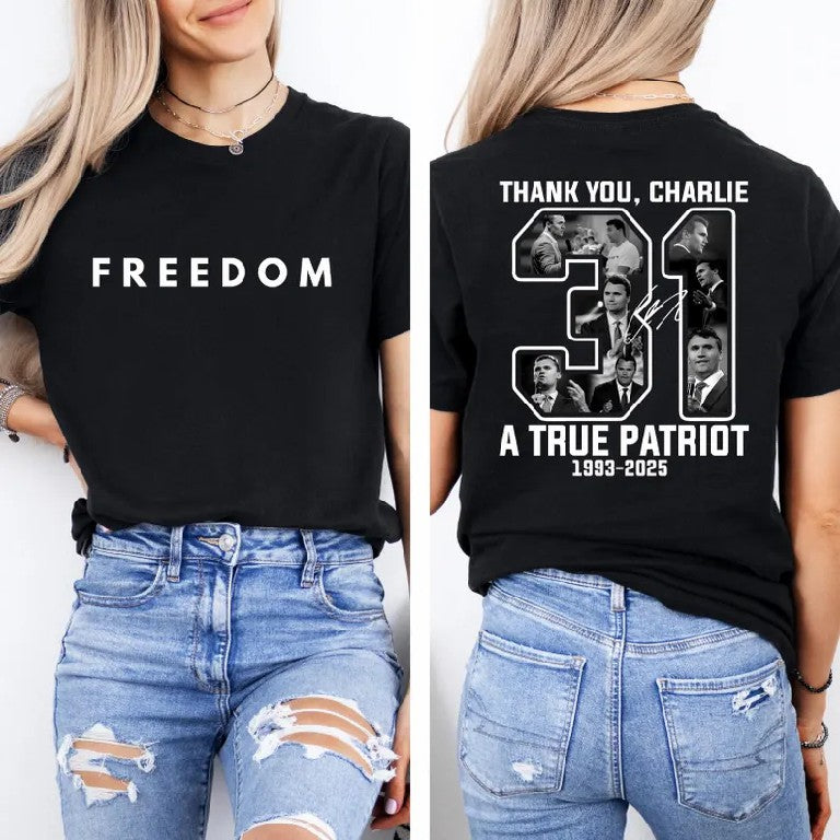 Justice for Charlie Kirk, Freedom Shirt Unisex T-Shirt