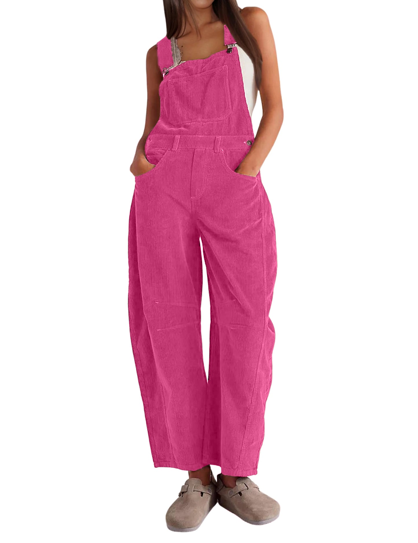 ✨Womens Corduroy Adjustable Wide Leg Romper Overalls