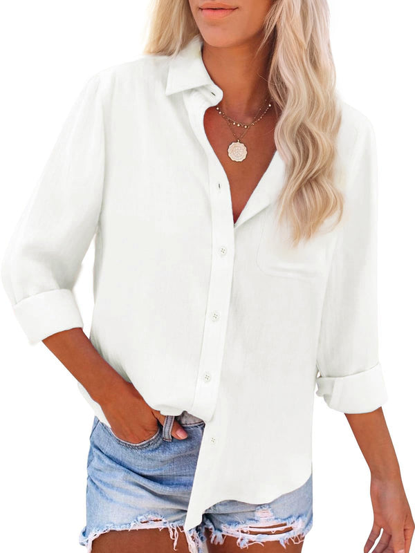Women's Long Sleeve Breathable Slim Fit Button Down Shirts