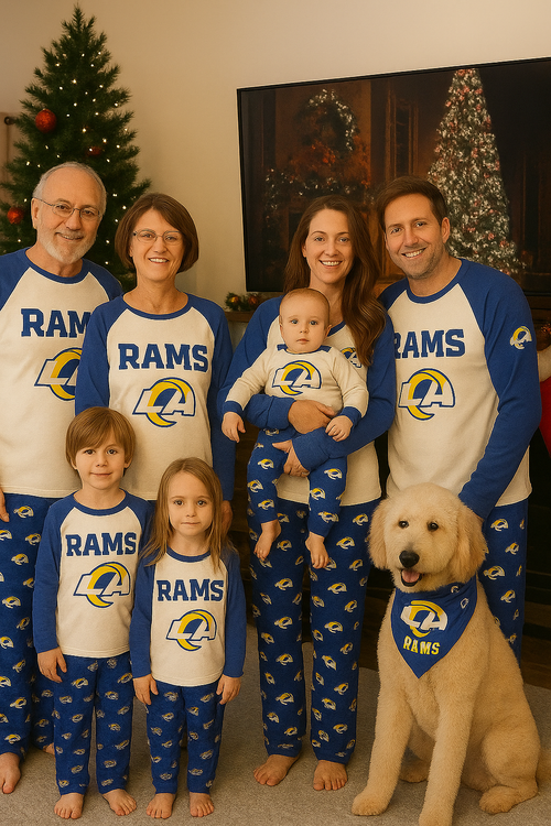 Los Angles Rams Family Holiday Pajamas Set