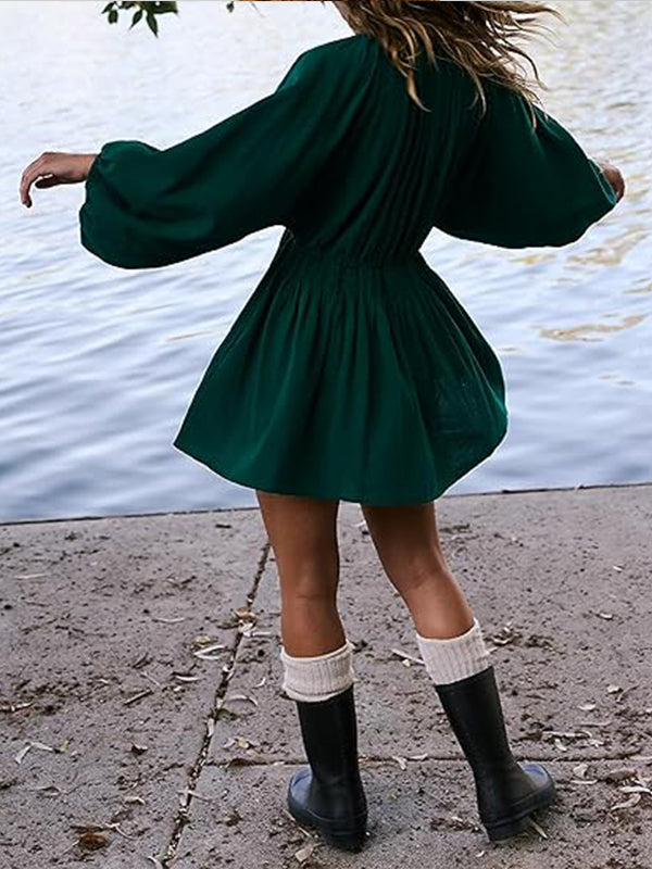 💥HOT SALE-Women's Long Sleeve V Neck Tunic Dresses (BUY 2 FREE SHIPPING)