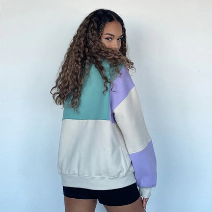 Women's 90s Retro Long Sleeve Contrast Sweatshirt