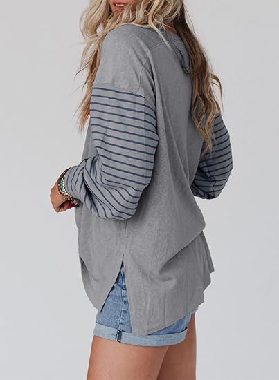 ✨Women's Cute Color Block Long Sleeve Casual Top