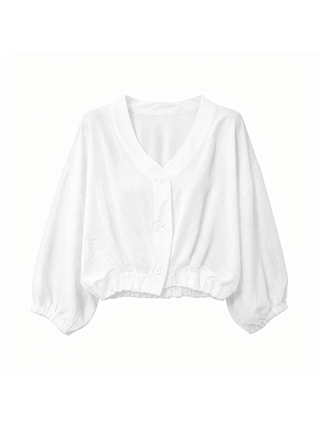 Cropped Sheer Sun Protection Long Sleeve Cardigan V Neck Casual Cover Up