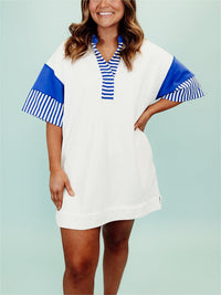 Blue and white