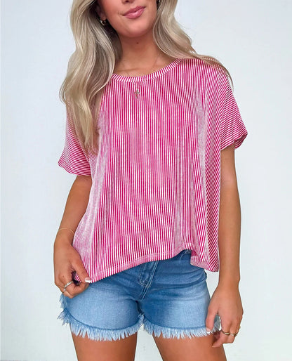 Hot Sale Two Tone Rib Knit Oversized Top