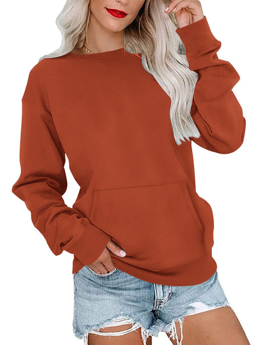 Limited time sale🔥Women's Oversized Long Sleeve Crewneck Sweatshirt with Pocket