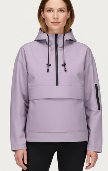 ✨Fleece-lined Waterproof Raincoat Hoodie With Kangaroo Pocket
