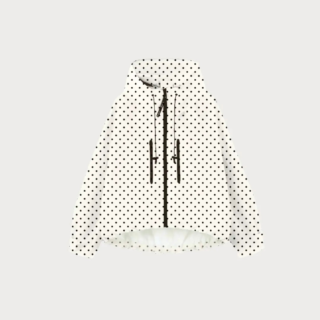 ⏰Hot Sale-Women's Oversized Pleated Hem Rain Jacket With Hooded