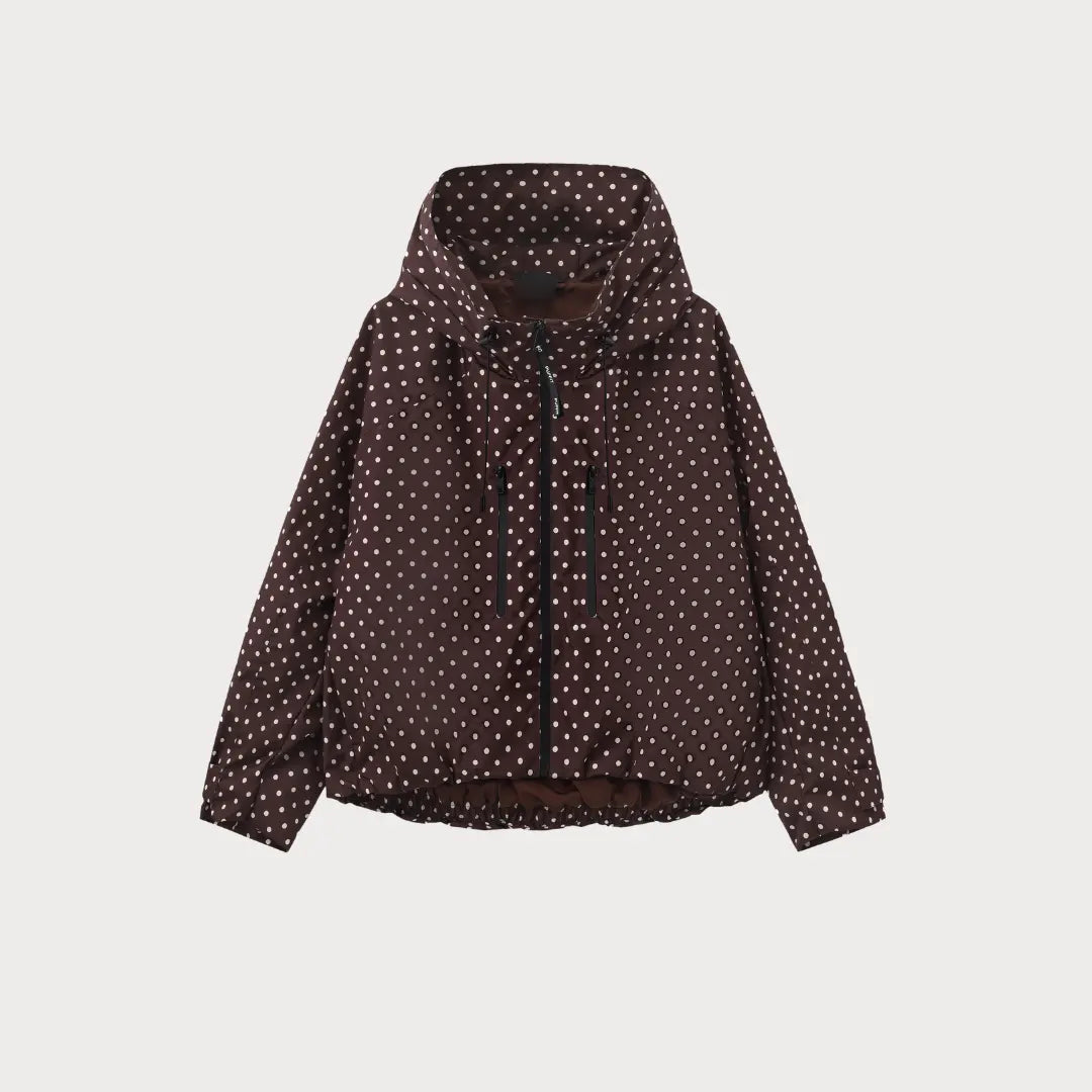 ⏰Hot Sale-Women's Oversized Pleated Hem Rain Jacket With Hooded