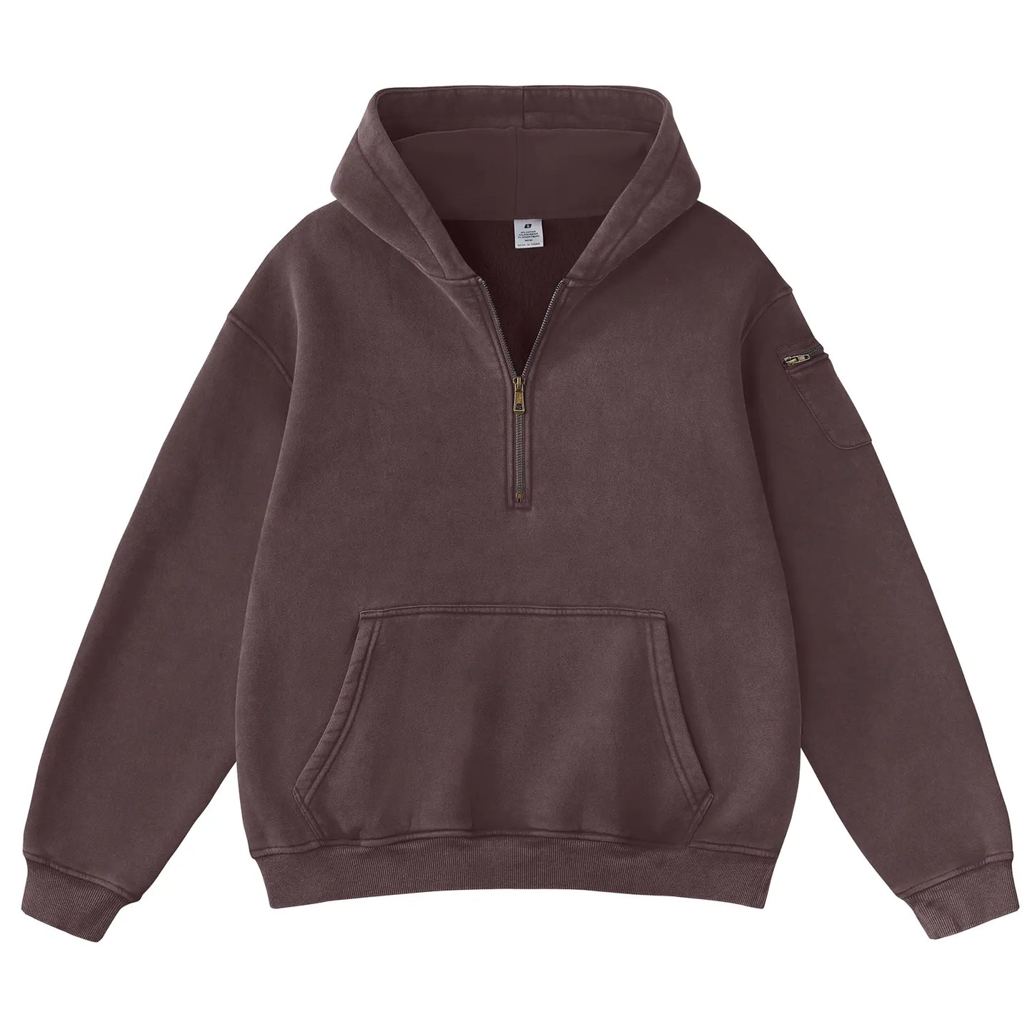 Vintage Half‑Zip Pocket Hoodie