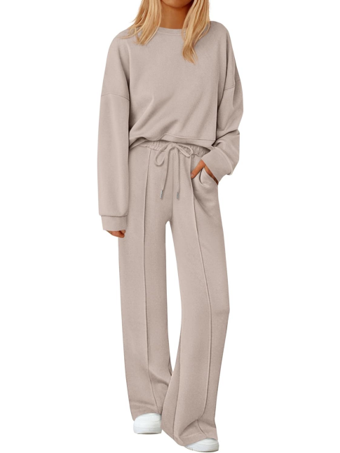🎀Two Piece Crew Neck Wide Leg Pant Lounge Set