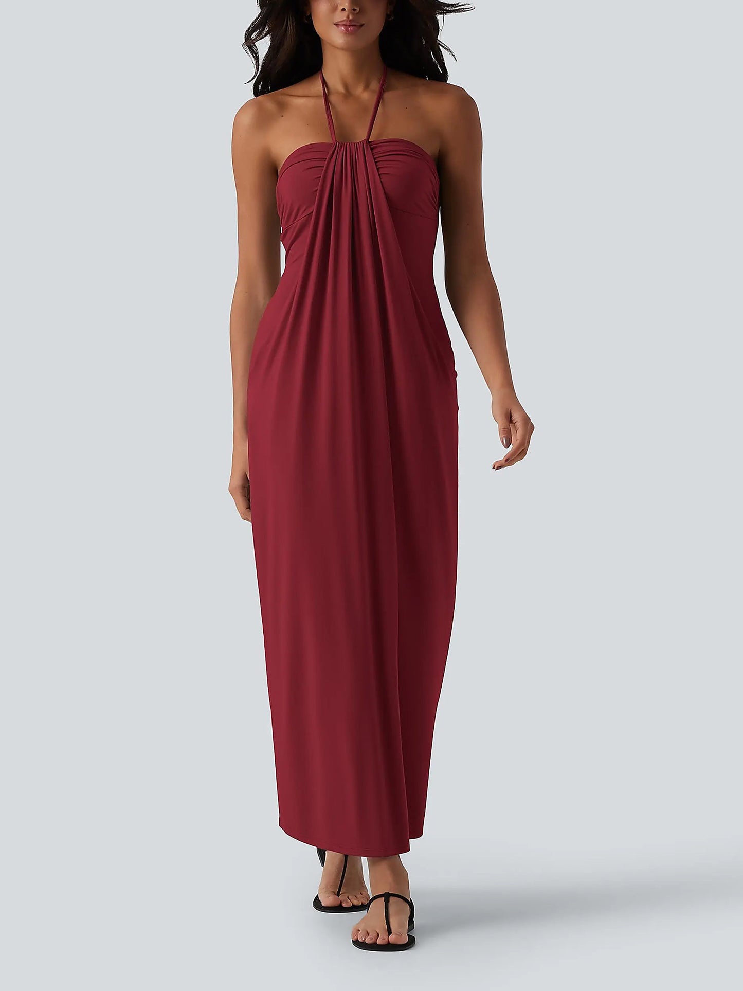 【Creator’s Pick】Halter Tie Back Maxi Dress with Pockets