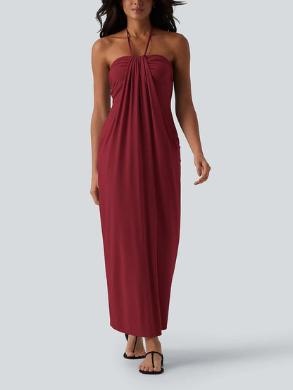 【Creator’s Pick】Halter Tie Back Maxi Dress with Pockets