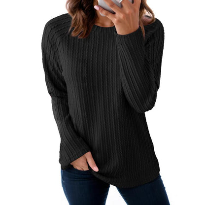 Women's Tops Long Sleeve Crewneck Knit Basic Tee Lightweight Shirts