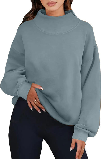 Womens Oversized Sweatshirts Turtleneck Pullover Long Sleeve Hoodies Tops